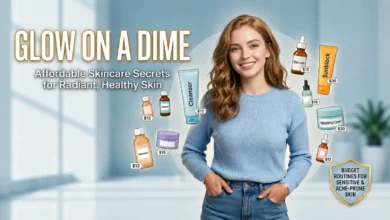 The Frugal Glow free skincare guide book cover – affordable drugstore routines
