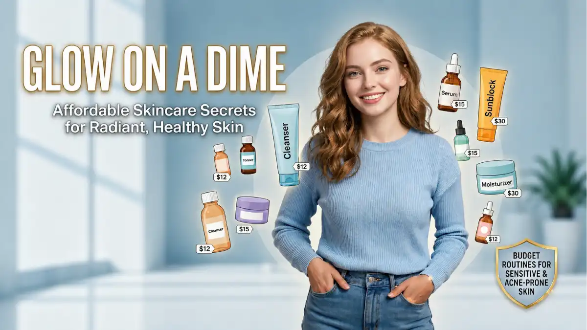 The Frugal Glow free skincare guide book cover – affordable drugstore routines