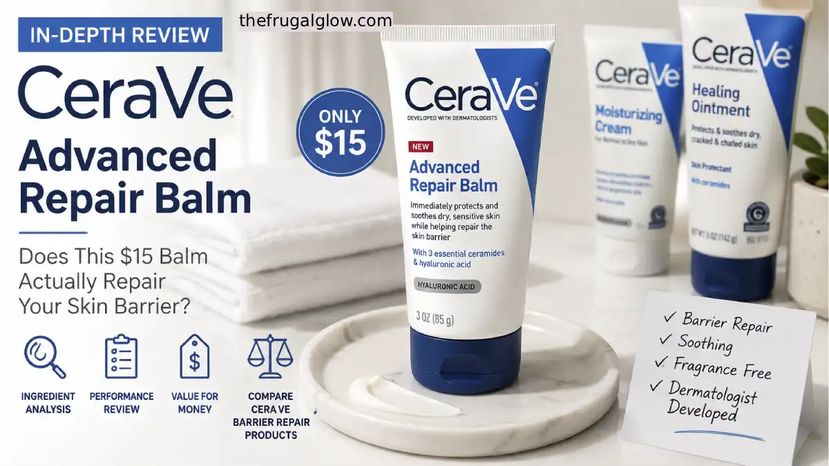 CeraVe Advanced Repair Balm tube displayed on a clean white surface for an honest review of the affordable barrier repair skincare balm.
