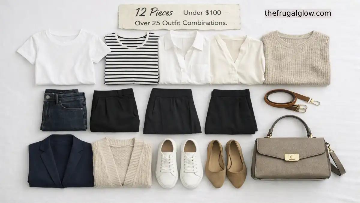 A $300 "capsule kit" was sitting in my cart. Instead, I built a complete capsule wardrobe with thrift and sale finds for $100. Here's the exact 12-piece list.
